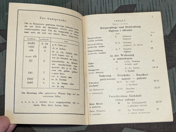 Original German-Polish Dictionary w/ Pictures