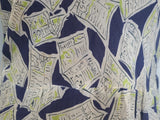 Newspaper Novelty Print Dress (as-is) <br> (B-34" W.25.5" H-34")