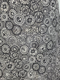 Black and White Print Dress Flower Belt Buckle <br> (B-42" W-36" H-41")