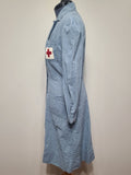 American Red Cross Blue Seersucker Dress and Hat <br> (B-42" W-36" H-41")