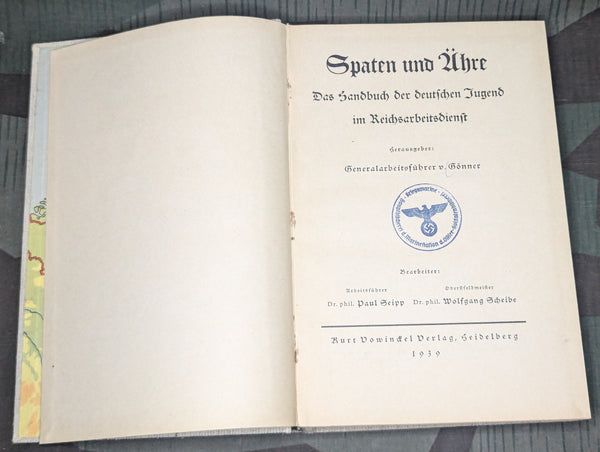 Spaten und Ähre Youth Arbeitsdienst Book 1939