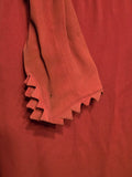Orange Rayon Dress with Scalloped Edges <br> (B-40" W-30.5" H-38")