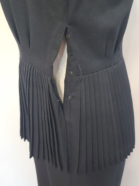 German Black Dress with Fur Trim <br> (B-34" W-29.5" H-38")