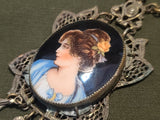 Handpainted Porcelain Cameo Necklace