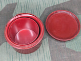 Red Bakelite Collapsible Cup with Container