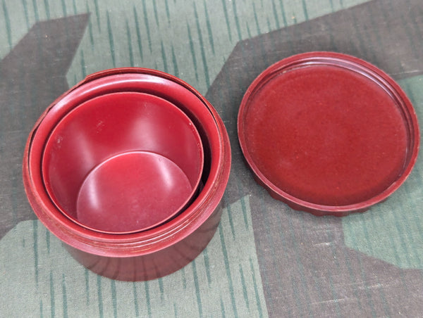 Red Bakelite Collapsible Cup with Container