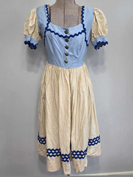German Light Blue Dirndl and Apron <br> (B-34" W-25.5")