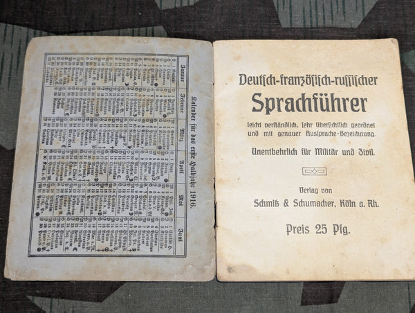 German French Russian WWI Dictionary