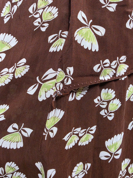 Brown Peplum Dress <br> (B-43" W-34" H-39")