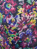 Purple Flower Print Dress <br> (B-48" W-40" H-49")