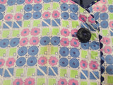 Colorful Print Button Down Dress <br> (B-52" W-44.5" H-52")