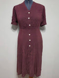Maroon Dress with Tiny Polka Dots <br> (B-46" W-38.5" H-46")