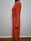 Orange Rayon Dress with Scalloped Edges <br> (B-40" W-30.5" H-38")