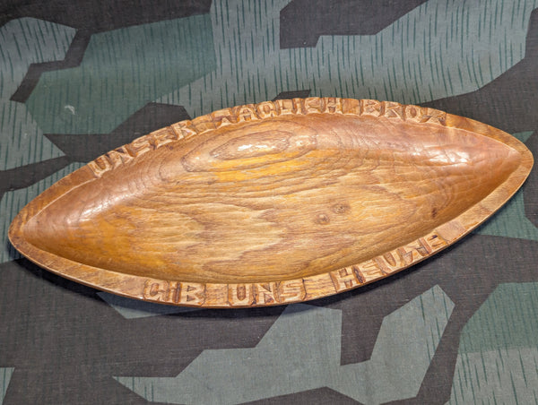 Unser Täglich Brot Gib Uns Heute German Wood Oval Bread Plate