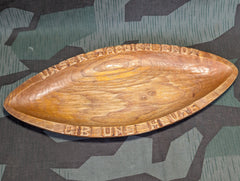 Unser Täglich Brot Gib Uns Heute German Wood Oval Bread Plate