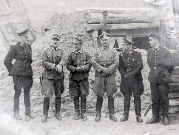 Original Photo Wehrmacht Officers and Reichsbahn by Bunker