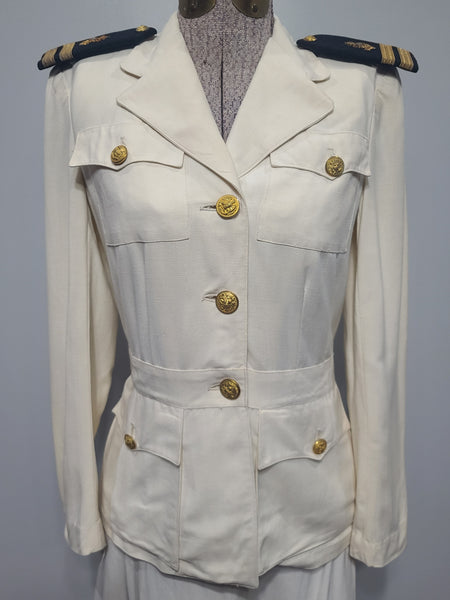 NNC Navy Nurse White Uniform Jacket and Skirt <br> (B-33" W-25" H-33.5")