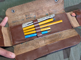 Period German Leather Pencil Case With Contents