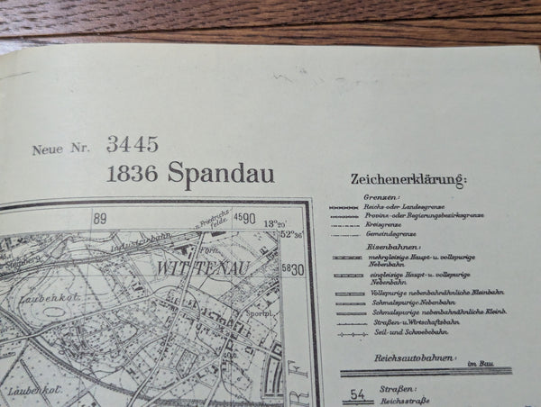 Late War Berlin Spandau Wehrmacht Map (Reprinted on Miadziot Map)