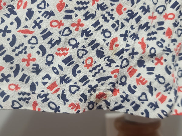 Symbols Novelty Print Dress <br> (B-41" W-35" H-41")