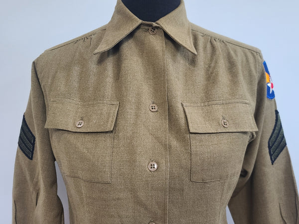 Women's WAC OD Wool Blouse (Air Corps Patch) <br> (40" Bust)