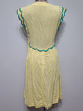 Yellow Lanz Dress with Scalloped Trim <br> (B-32" W-26"" H-39")