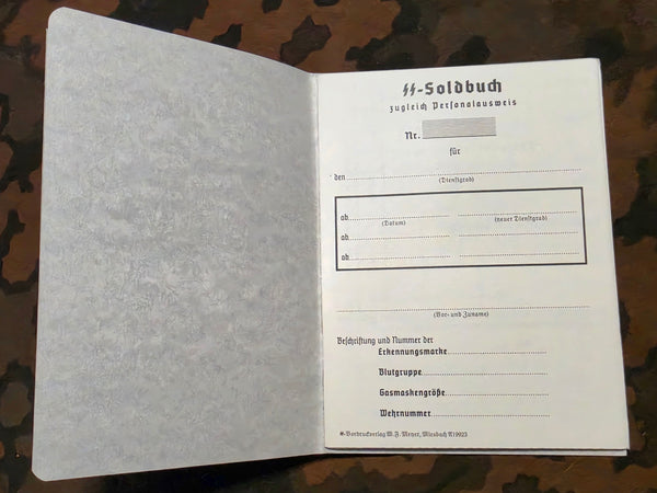Early SS Soldbuch Reproduction