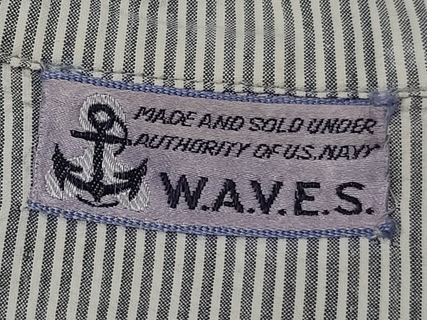 Navy WAVES Work Uniform Seersucker Dress <br> (B-38" W-29" H-37")