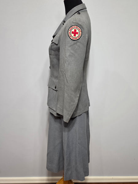American Red Cross Military Welfare Summer Uniform Jacket and Skirt <br> (B-38" W-26" H-36")