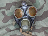 M38 Gas Mask in Late War Can with Lenses, Cloth, and Retainer