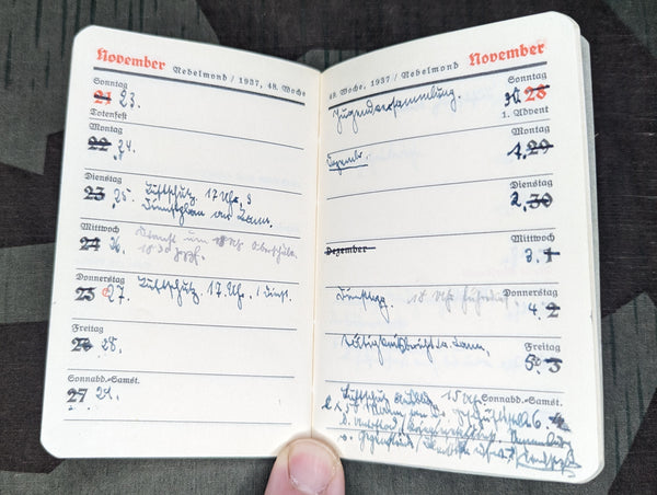1937 Changed to 1941 Pocket Calendar