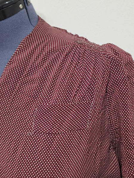 Maroon Dress with Tiny Polka Dots <br> (B-46" W-38.5" H-46")