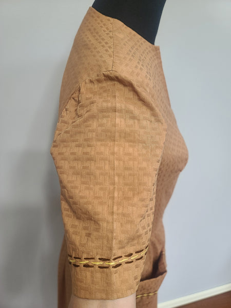 Brown Zipper Front Dress <br> (B-40" W-31.5" H-40")