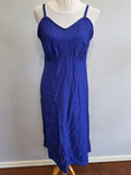 Blue Flower Print Dress and Slip <br> (B-37" W-33" H-37")