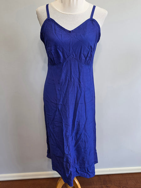 Blue Flower Print Dress and Slip <br> (B-37" W-33" H-37")