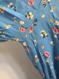 Blue Flower Print Dress and Belt <br> (B-41" W-36" H-44")