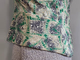 Green Print Peplum Blouse <br> (B-36" W-26")