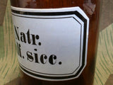 Natr. Sulf. Sicc. German Glass & Enamel Apothcary Bottle