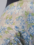 Light Blue and Green Flower Print Dress <br> (B-37" W-28.5" H-39")