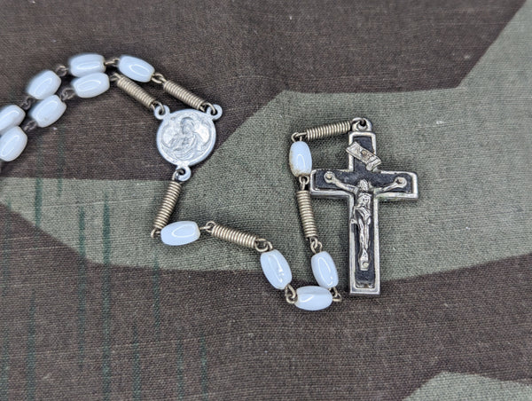 German Period Rosary with White Beads