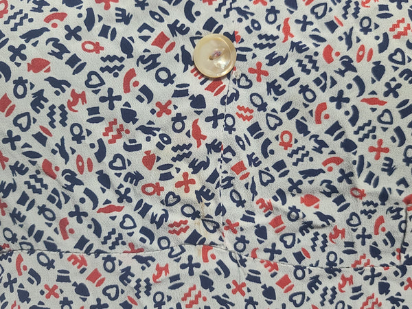 Symbols Novelty Print Dress <br> (B-41" W-35" H-41")