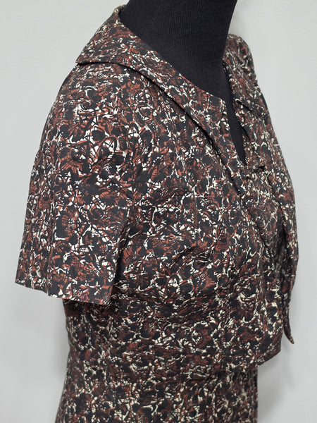 Black and Brown Print Dress and Short Sleeve Top <br> (B-38" W-30" H-36")