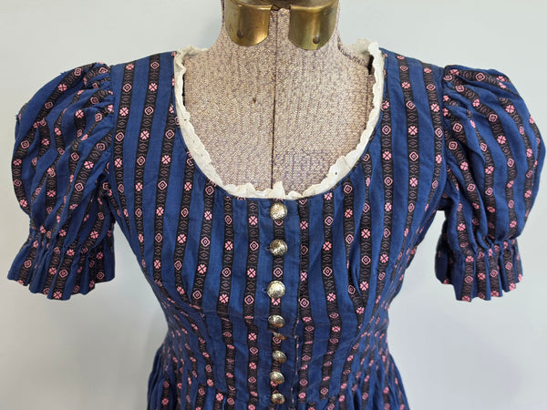 Blue and Pink Dirndl <br> (B-33" W-26")