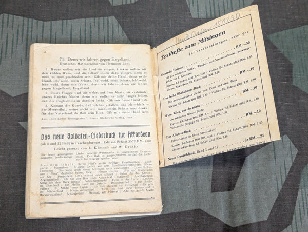 Das Neue Soldaten Liederbuch Soldier's Song Book Band 1 AS-IS