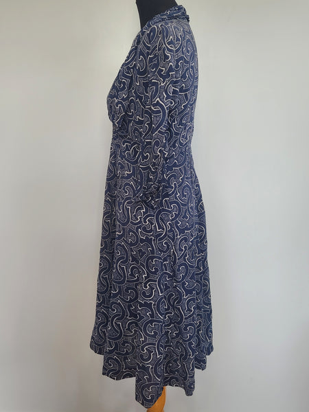 German Print Dress DRP Zipper Handmade <br> (B-37" W-29.5" H-43")