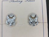 Army Eagle Screw Back Earrings on Card