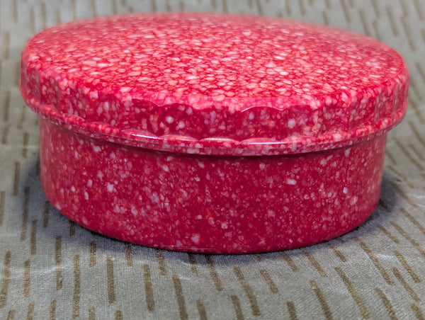 East German Red Speckled Butter Dish