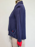 Navy Blue Smock Top with Red Trim <br> (34" Bust)