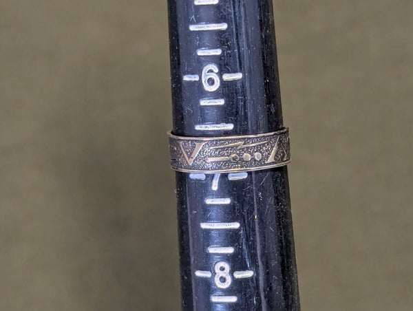 V for Victory Morse Code Ring Sterling 925 ASW