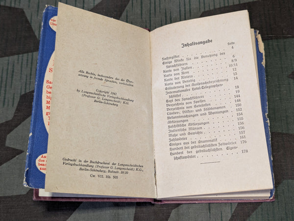 German Italian Metoula Sprachführer 1941